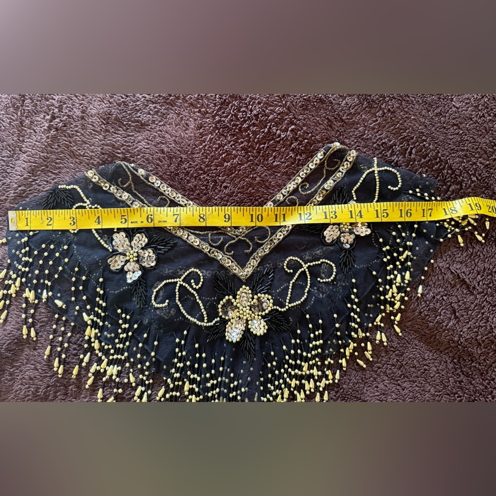 Vintage Beaded Mesh Capelet / Shawl Collar - Picture 11 of 15